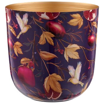 Metal planter INSTYLE with print, 20x20x20cm, purple, Lepuro