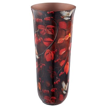 Metallvase INSTYLE mit Print, 13x13x30cm, dunkelbraun, Lepuro