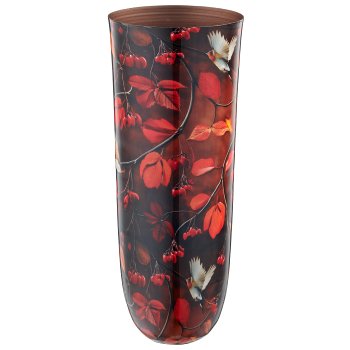 Metallvase INSTYLE mit Print, 16x16x41cm, dunkelbraun, Lepuro