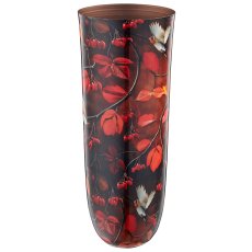 Metallvase INSTYLE mit Print, 16x16x41cm, dunkelbraun, Lepuro