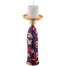 Metal candle holder INSTYLE with print, 10x10x27cm, purple, Lepuro