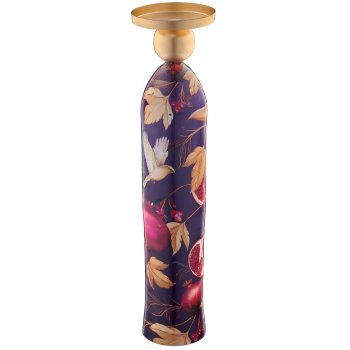 Metall Kerzenhalter INSTYLE mit Print, 10x10x44cm, lila, Lepuro