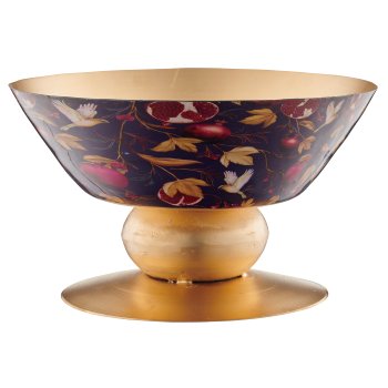Metal bowl INSTYLE on base with print, 22x22x13cm, purple, Lepuro