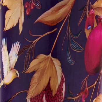 Metal amphora INSTYLE on base with print, 17x17x46cm, purple, Lepuro