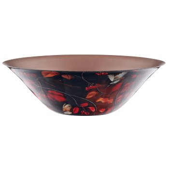 Metal bowl INSTYLE with print, 30x30x9cm, dark brown, Lepuro