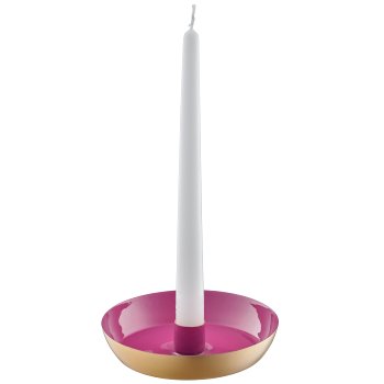 Metal bowl with candle holder, 14x14x2.5cm, pink, Lepuro