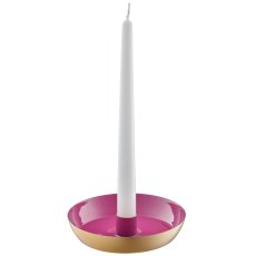 Metal bowl with candle holder, 14x14x2.5cm, pink, Lepuro