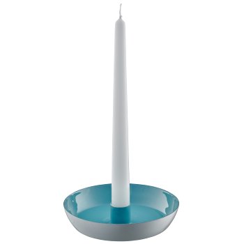 Metal bowl with candle holder, 14x14x2.5cm, jade, Lepuro