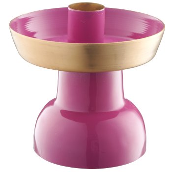 Metal candle holder with bowl, 10x10x10cm, pink, Lepuro