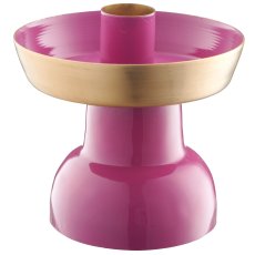 Metal candle holder with bowl, 10x10x10cm, pink, Lepuro
