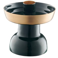 Metal candle holder with bowl, 10x10x10cm, dark green, Lepuro