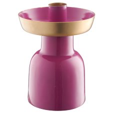 Metal candle holder with bowl, 10x10x14cm, pink, Lepuro