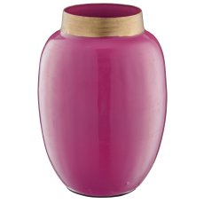 Metallvase, bauchig, 8x8x12cm, pink, Lepuro