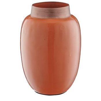 Metallvase, bauchig, 8x8x12cm, zimt, Lepuro