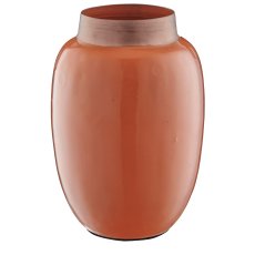 Metal vase, bulbous, 8x8x12cm, cinnamon, Lepuro