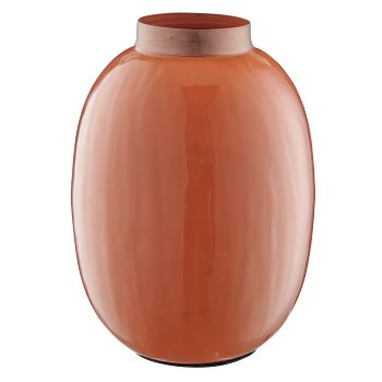 Metallvase, bauchig, 13x13x18cm, zimt, Lepuro