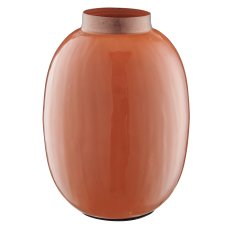 Metallvase, bauchig, 13x13x18cm, zimt, Lepuro