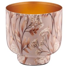Metallgefäß INSTYLE, mit Blattdekor, 9x9x9cm, beige, Lepuro