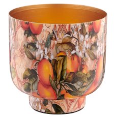Metallgefäß INSTYLE, mit Blattdekor, Orange, 9x9x9cm, orange, Lepuro