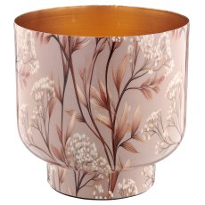 Metallgefäß INSTYLE, mit Blattdekor, 13x13x13cm, beige, Lepuro