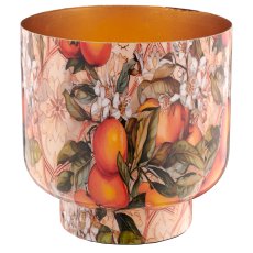 Metallgefäß INSTYLE, mit Blattdekor, Orange, 13x13x13cm, orange, Lepuro