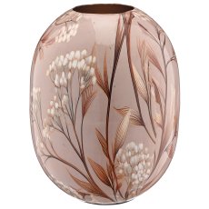 Metallgefäß INSTYLE, bauchig, mit Blattdekor, 27x27x32cm, beige, Lepuro