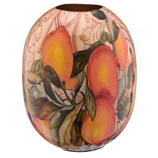 Metallgefäß INSTYLE, bauchig, mit Blattdekor, Orange, 27x27x32cm, orange, Lepuro