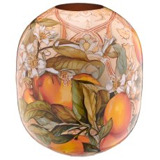 Metallgefäß INSTYLE, bauchig, mit Blattdekor, Orange, 18x18x24cm, orange, Lepuro