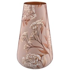 Metallgefäß INSTYLE, Drop, mit Blattdekor, 18x18x37cm, beige, Lepuro
