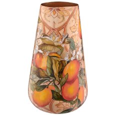 Metallgefäß INSTYLE, Drop, mit Blattdekor, Orange, 18x18x37cm, orange, Lepuro