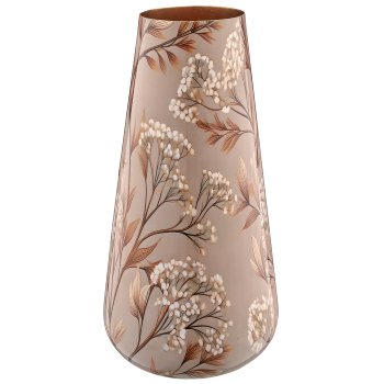 Metallgefäß INSTYLE, Drop, mit Blattdekor, 18x18x31cm, beige, Lepuro
