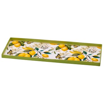 Metall Tablett INSTYLE mit Printmotiv, rechteckig, 27x10x1cm, gelb, Lepuro