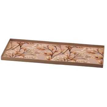 Metall Tablett INSTYLE mit Printmotiv, rechteckig, 27x10x1cm, beige, Lepuro