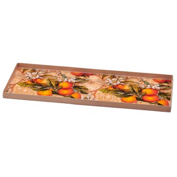 Metall Tablett INSTYLE mit Printmotiv, rechteckig, 27x10x1cm, orange, Lepuro