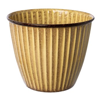 Metal planter KARROO, 16x16x14cm, yellow