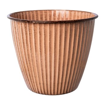 Metal planter KARROO, 22x22x19cm, apricot
