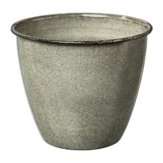 Metal Cachepot Platanus, 16x16x14cm, Cream