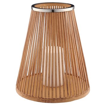 Metal lantern, stainless steel rim, 24x24x27cm, natural