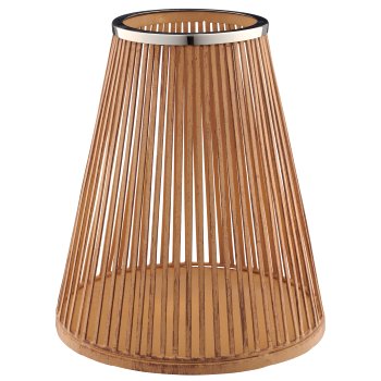 Metal lantern, stainless steel rim, 24x24x27cm, natural