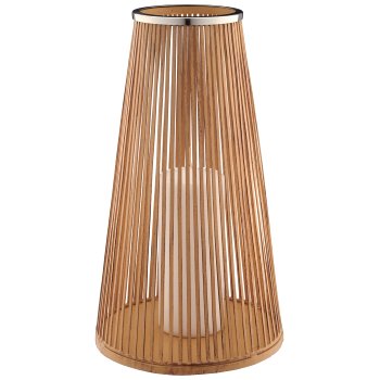 Metal lantern, stainless steel rim, 24x24x40cm, natural