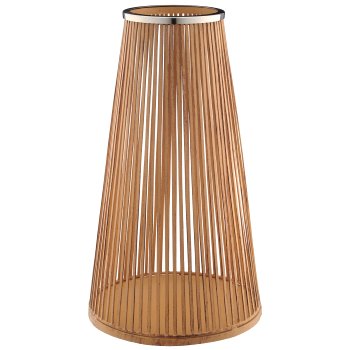 Metal lantern, stainless steel rim, 24x24x40cm, natural