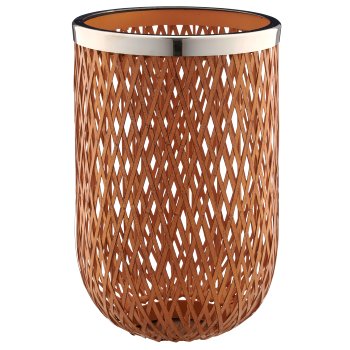 Metal lantern, stainless steel rim, braided, 20x20x34cm, natural