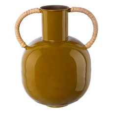 Metall Vase m. Naturhenkel