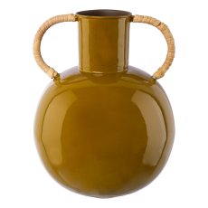 Metall Vase m. Naturhenkel