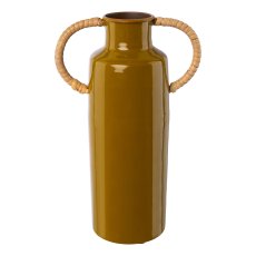 Metal bottle vase w. Natural
