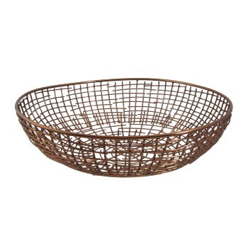 Stainless steel wire bowl "Tromsö", 28x10cm, rose gold