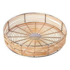 Natur Weide Schale m.Metalldraht 3er Set ALEGRE, 25x25x5,5/30x30x6,5/35x35x7,