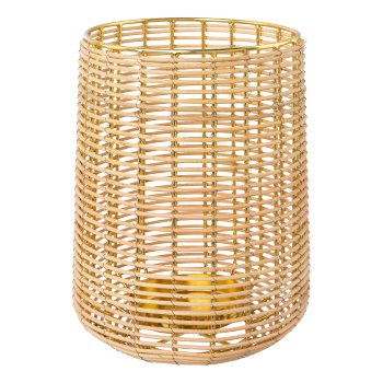 Natural willow vessel with metal wire ALEGRE, 171x7x22cm, gold