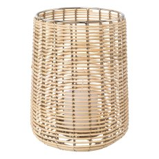 Natural wicker jar with metal wire ALEGRE, 17x17x22cm, silver