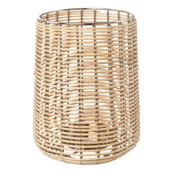 Natural wicker jar with metal wire ALEGRE, 17x17x22cm, silver